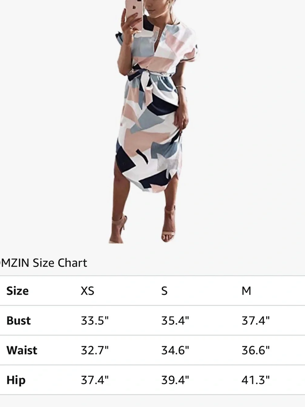 Abstract Print Midi Dress in Pink and Blue